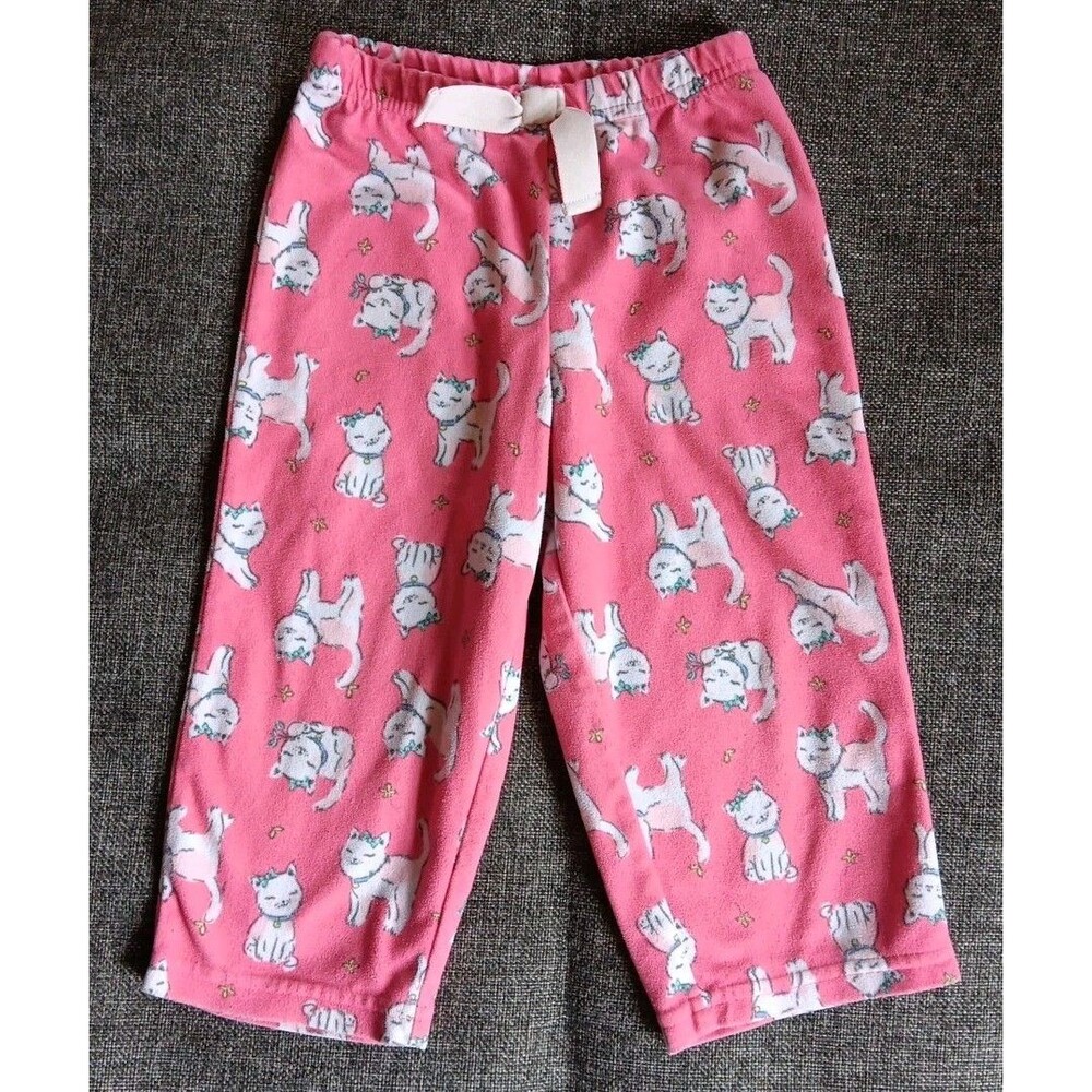 Pajamas 24 months Girls Carters pants Pink Kittens Fleece